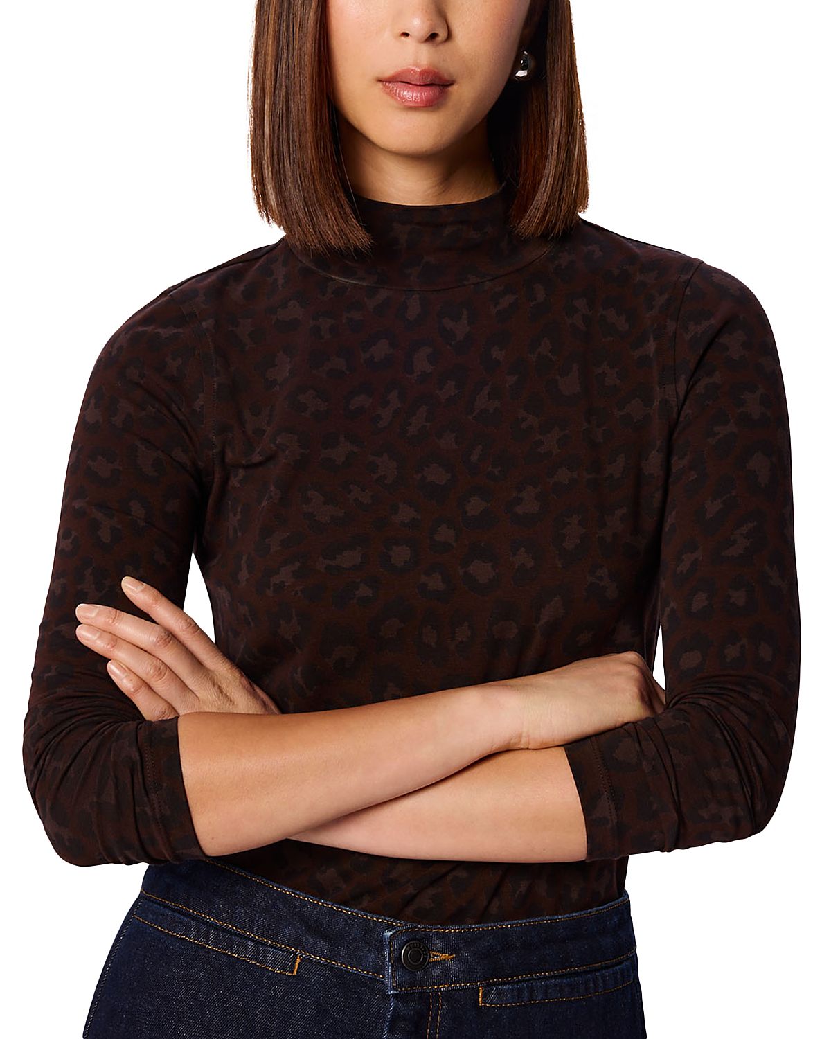 Whistles Leopard Print Fitted Jersey Top