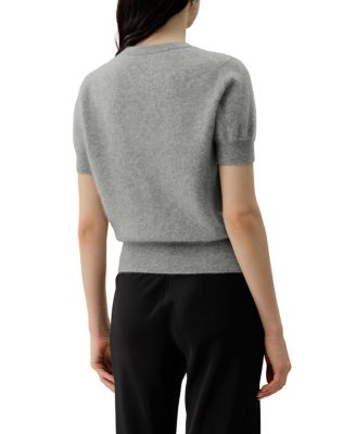  Brushed Cashmere Short-Sleeve Sweater