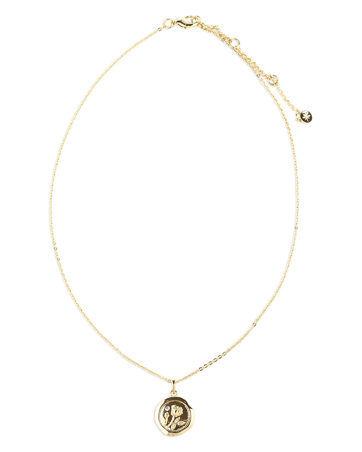Aqua Pave June Birth Flower Pendant Necklace, 16 - Exclusive
