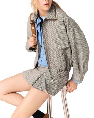 Checked Bomber Jacket