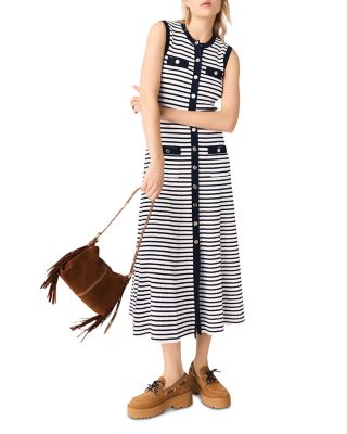 Breton Stripe Knit Maxi Dress