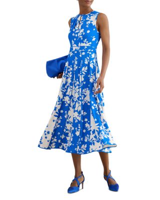 Angelica Floral Keyhole Neck Midi Dress