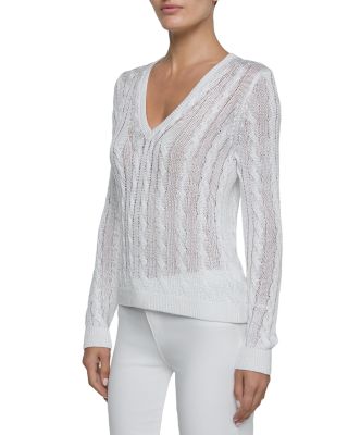 Preston Cable V Neck Pullover Sweater