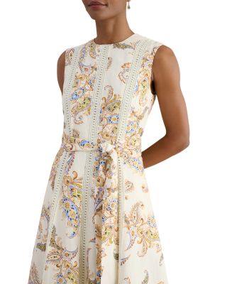 Uma Paisley Tie Waist Dress