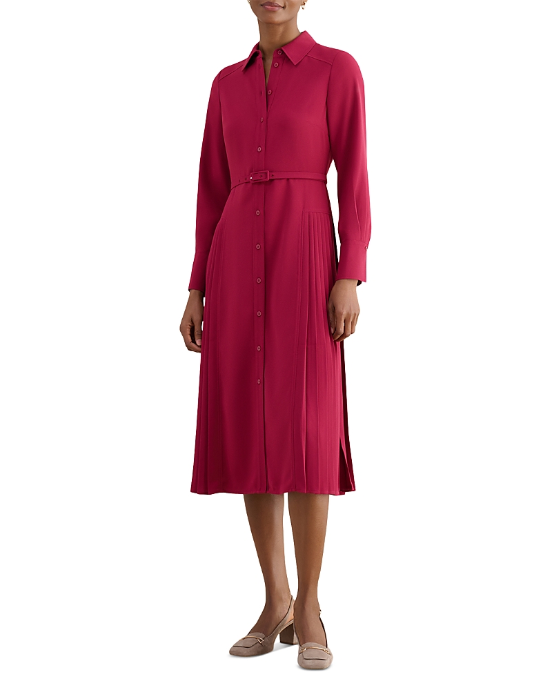 Hobbs London Ginny Pleated Skirt Shirt Dress