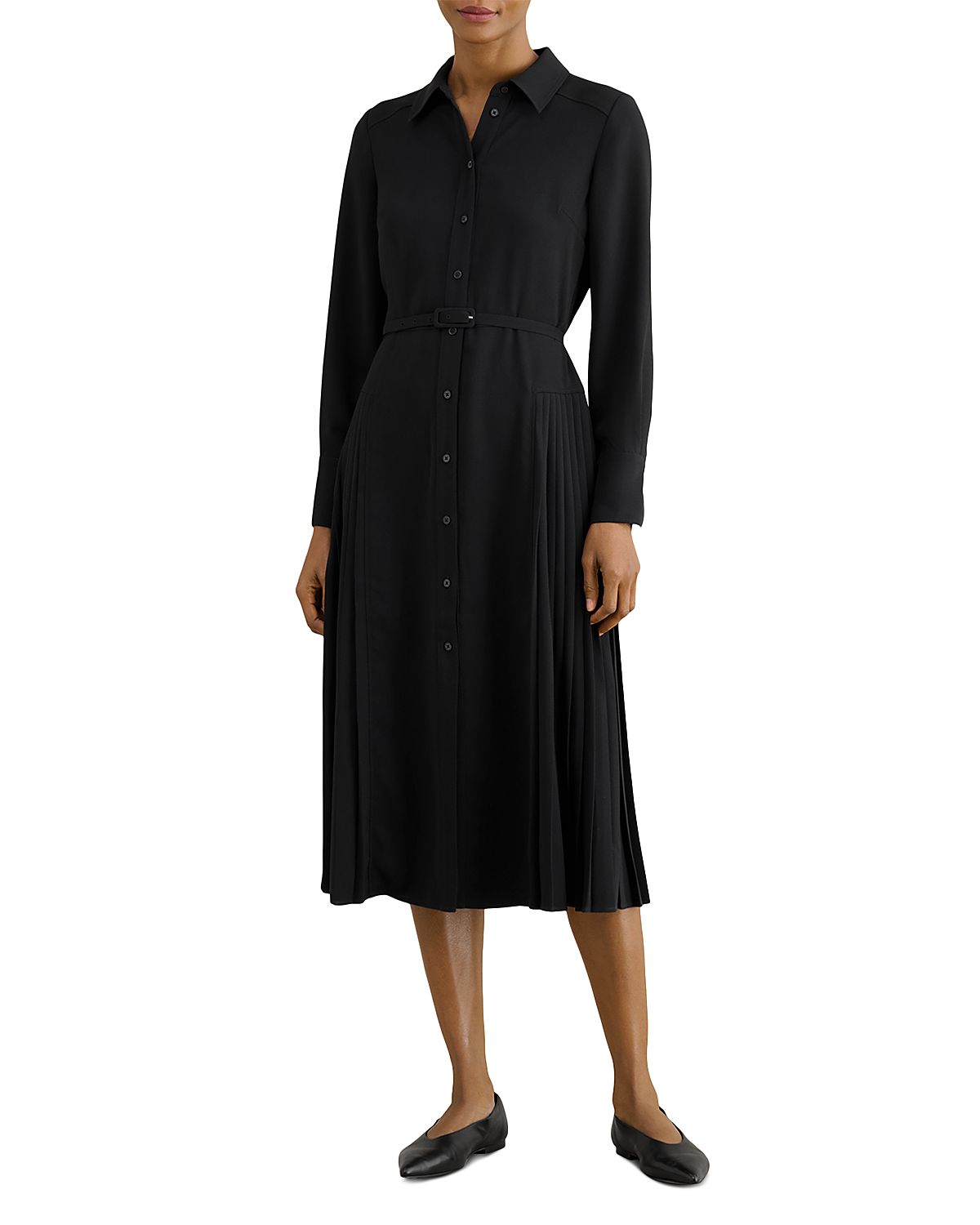 Hobbs London Ginny Pleated Skirt Shirt Dress