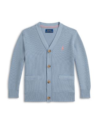 Boys' Mesh Knit Cotton V Neck Cardigan - Little Kid