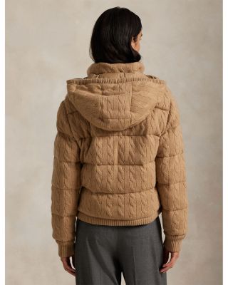 Cable Knit Wool Cashmere Quilted Jacket
