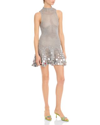 Crochet Mirror Mini Dress