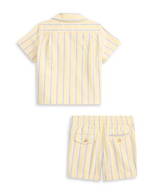 Boys' Striped Cotton Oxford Shirt & Shorts Set - Baby