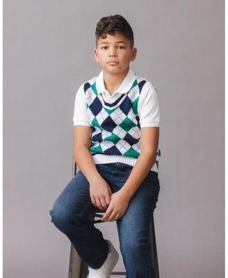 Boys' Organic V-Neck Argyle Sweater Vest - Baby, Little Kid, Big Kid