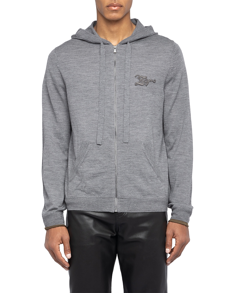 Zadig & Voltaire Double Cuff Logo Drawstring Hoodie