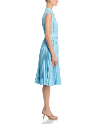 Johanna Pleated Twill Midi Dress