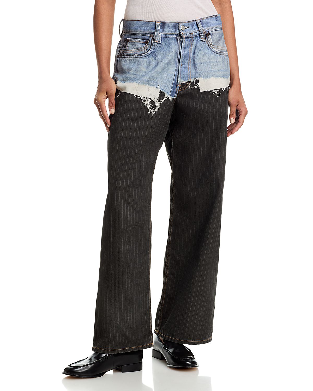 Acne Studios Two Tone Wide Leg Jeans