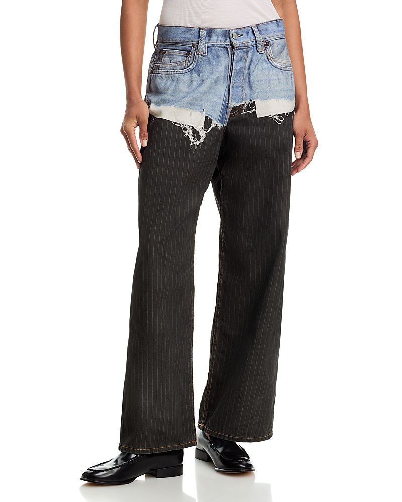 Acne Studios Two Tone Wide Leg Jeans