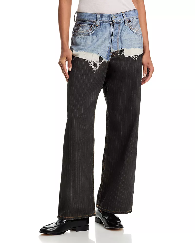 Acne Studios Two Tone Wide Leg Jeans