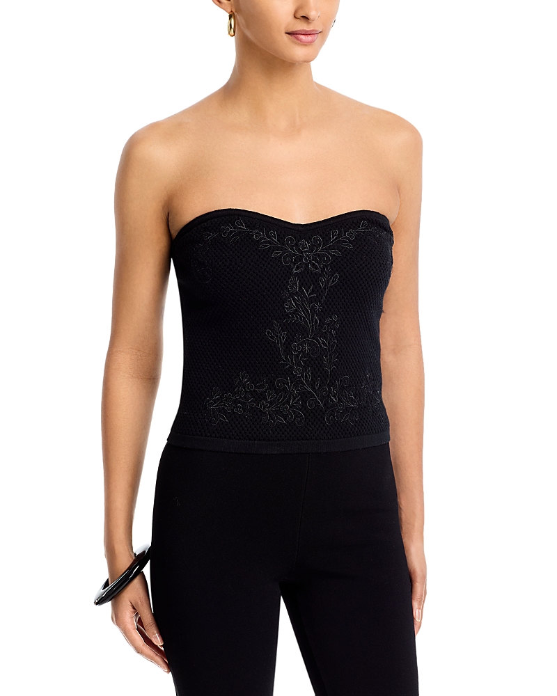 Aqua Placed Crochet Strapless Top - Exclusive