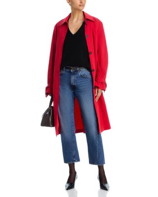 Twisted Seam Denim Jeans in Washed Blue