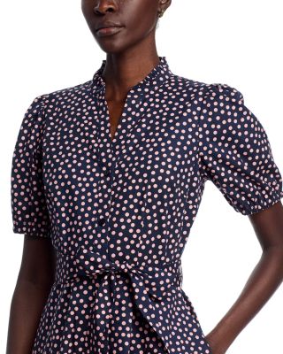 Puff Sleeve Cotton Printed Dress