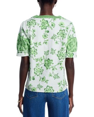 Split Neck Printed Blouse