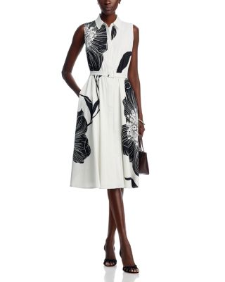 Split Neck Fit & Flare Dress