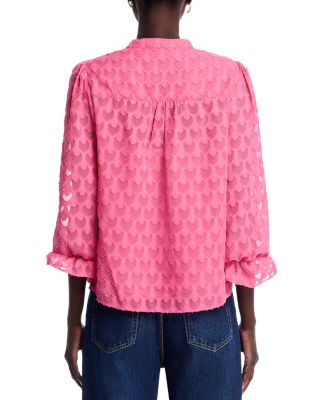 Three Quarter Sleeve Split Neck Blouse