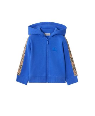 Girls' Check Trim Cotton Zip Hoodie - Baby, Little Kid