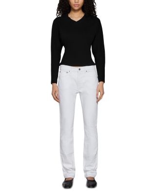 Moss Mid Rise Skinny Jeans in White