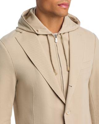 Cotton Pique Jersey Jacket & Removable Hood