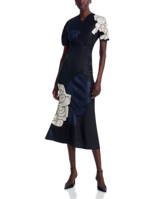 Eve Short Sleeve Gather Detail Midi Dress