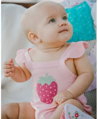 Girls' Knit Strawberry Romper - Baby