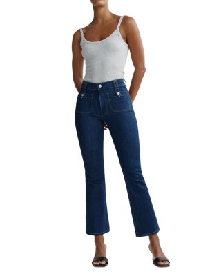 Bridget High Rise Instasculpt Bootcut Crop Jeans in Deep Sapphire