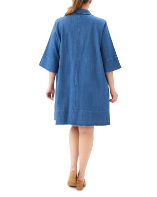 Plus Size Flare Sleeve Shirt Dress