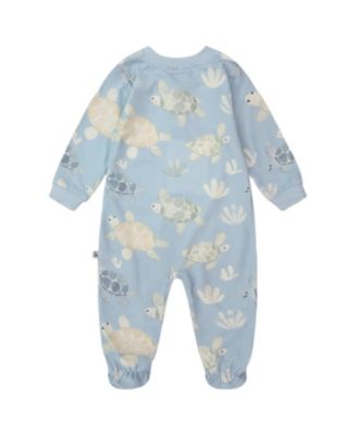  Boys' Organic Cotton Jersey Turtle Footed One-Piece Pyjama - Baby
