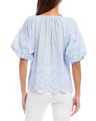 Puff Sleeve Embroidered Top
