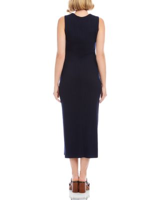 Ribbed Sleeveless Midi Column Dress	