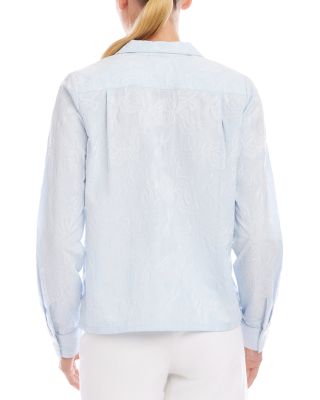 Stripe Long Sleeve Embellished Button Up Shirt