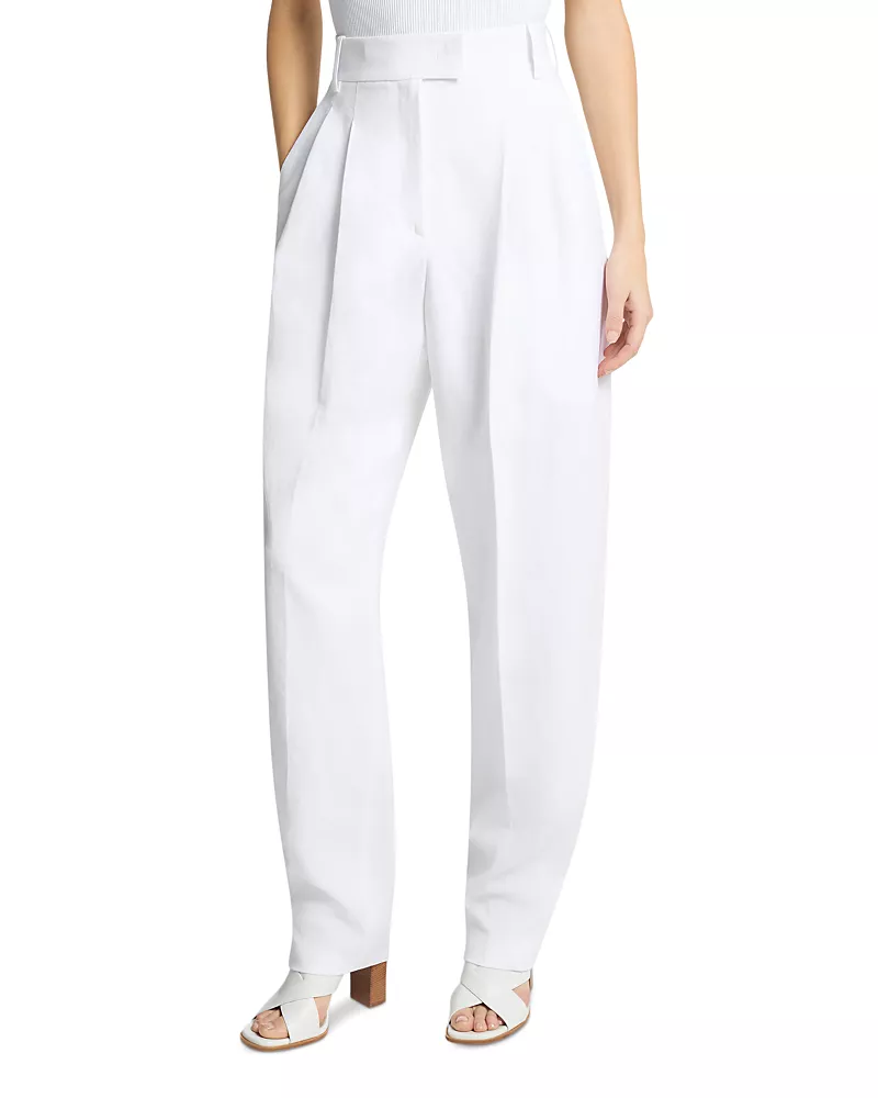 Michael Kors Collection Linen Pleated Pants