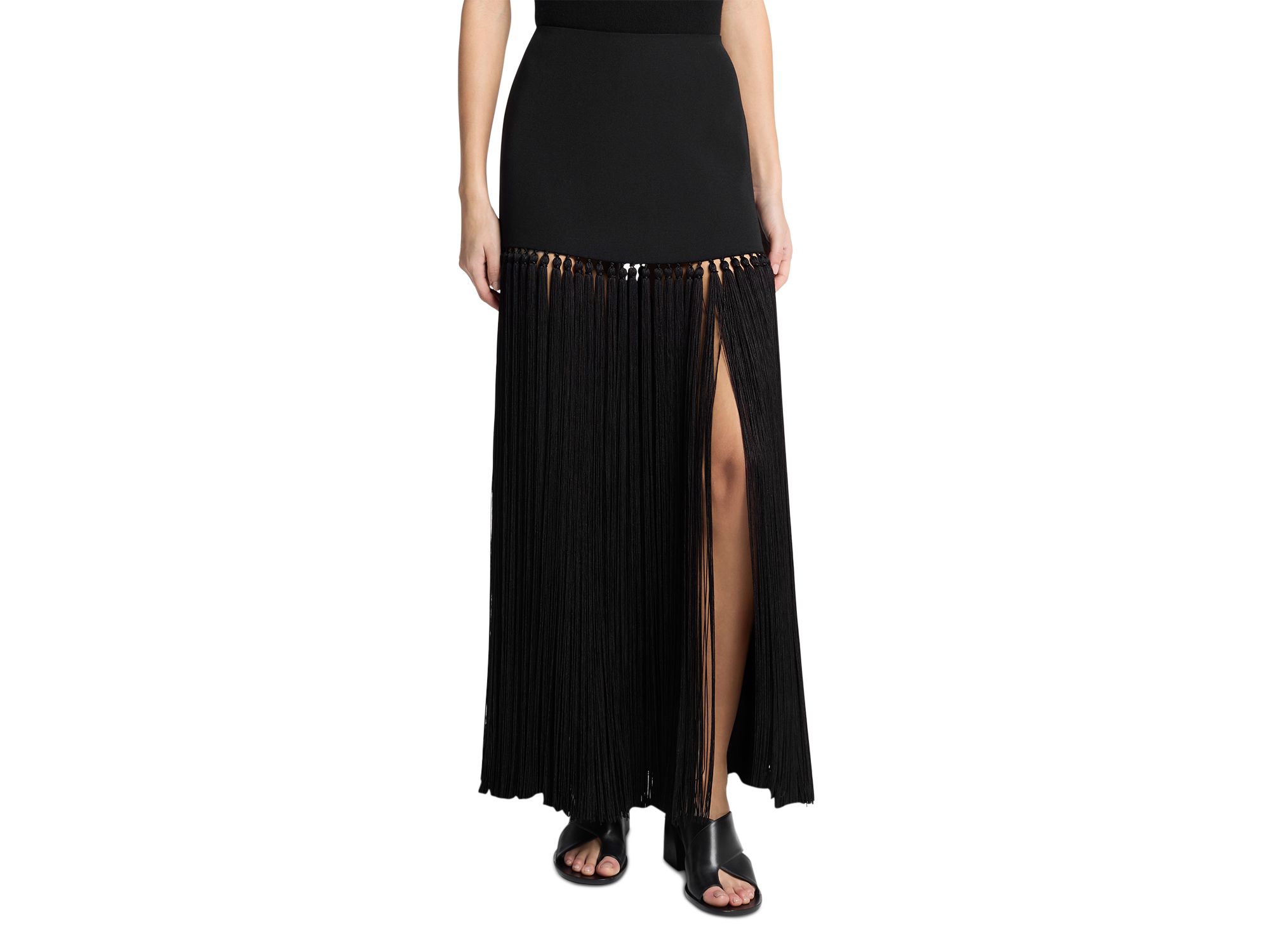 Wool Long Tassel Mini Skirt - Image 1