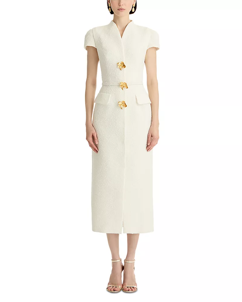 Oscar de la Renta Textured Wool Dress