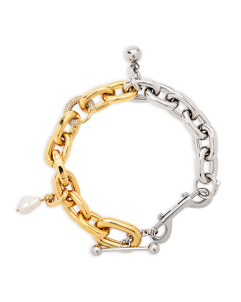 Rabanne Collier Two-Tone Charm Necklace, 19.3
