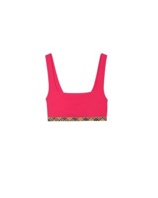 Check Trim Bikini Top