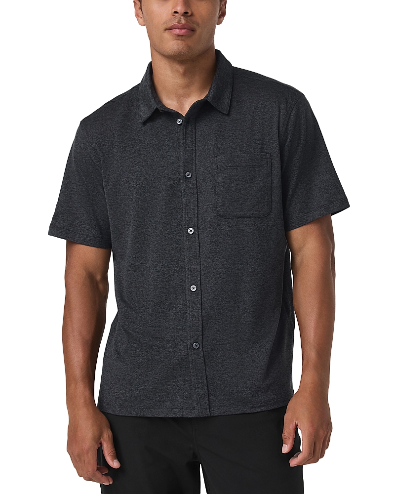 Vuori Short Sleeve Ponto Button Down in Azure Heather