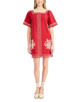 Embroidered Mini Dress