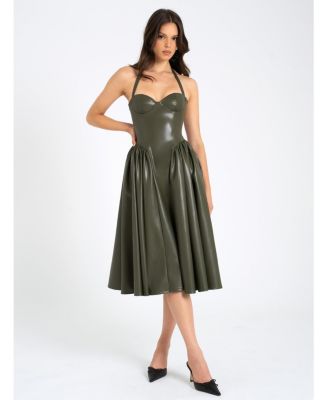  Eliana Faux Leather Dress