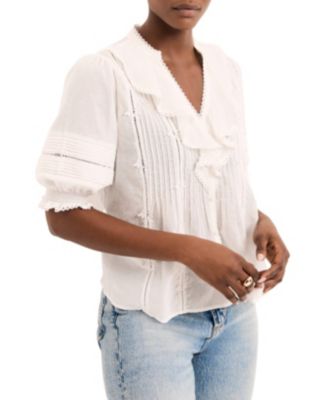  Women's Cotton Ruffle Blouse