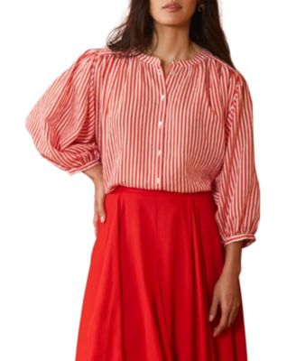  Women's Striped Batwing Blouse