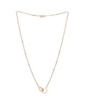  Love Interlocking Necklace 18K Rose Gold with Diamonds, 17.25"