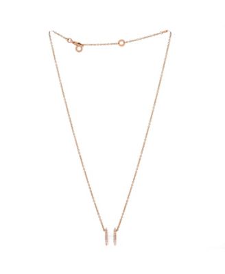  B.Zero1 Pendant Necklace 18K Rose Gold and Ceramic with Diamonds, 18"