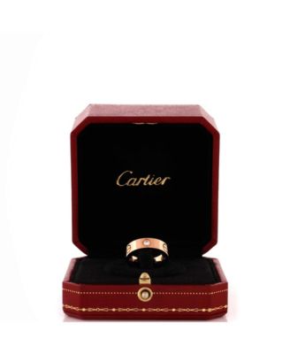  Love 3 Diamonds Band Ring 18K Rose Gold with Diamonds